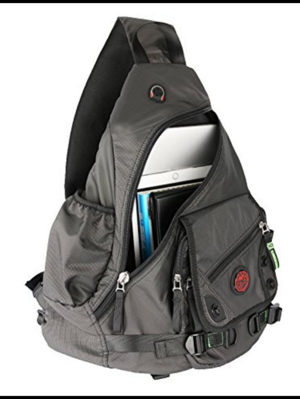 Water Resistant Nylon Laptop Sling Backpack Crossbody Messenger Bag